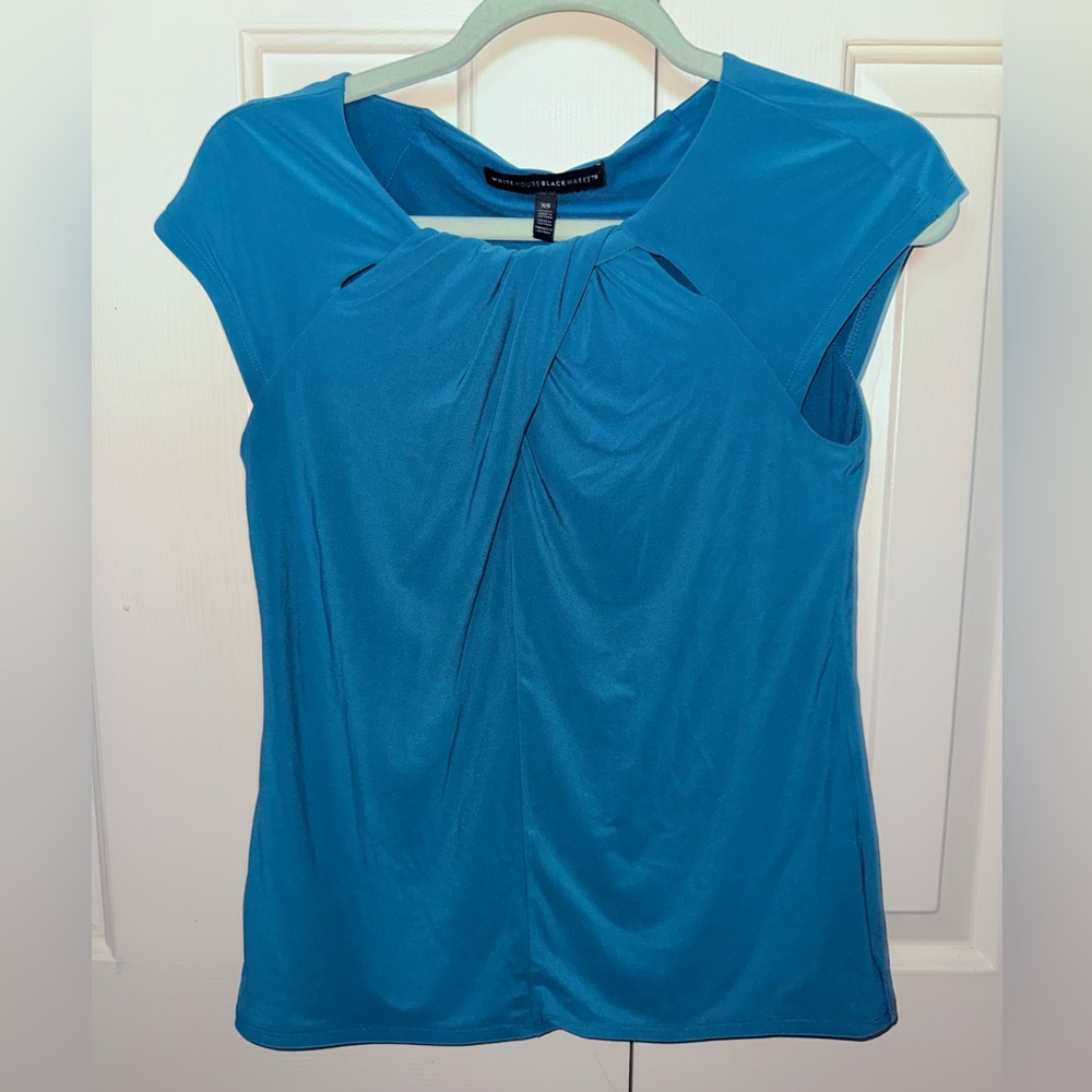 White House Black Market Teal Blouse